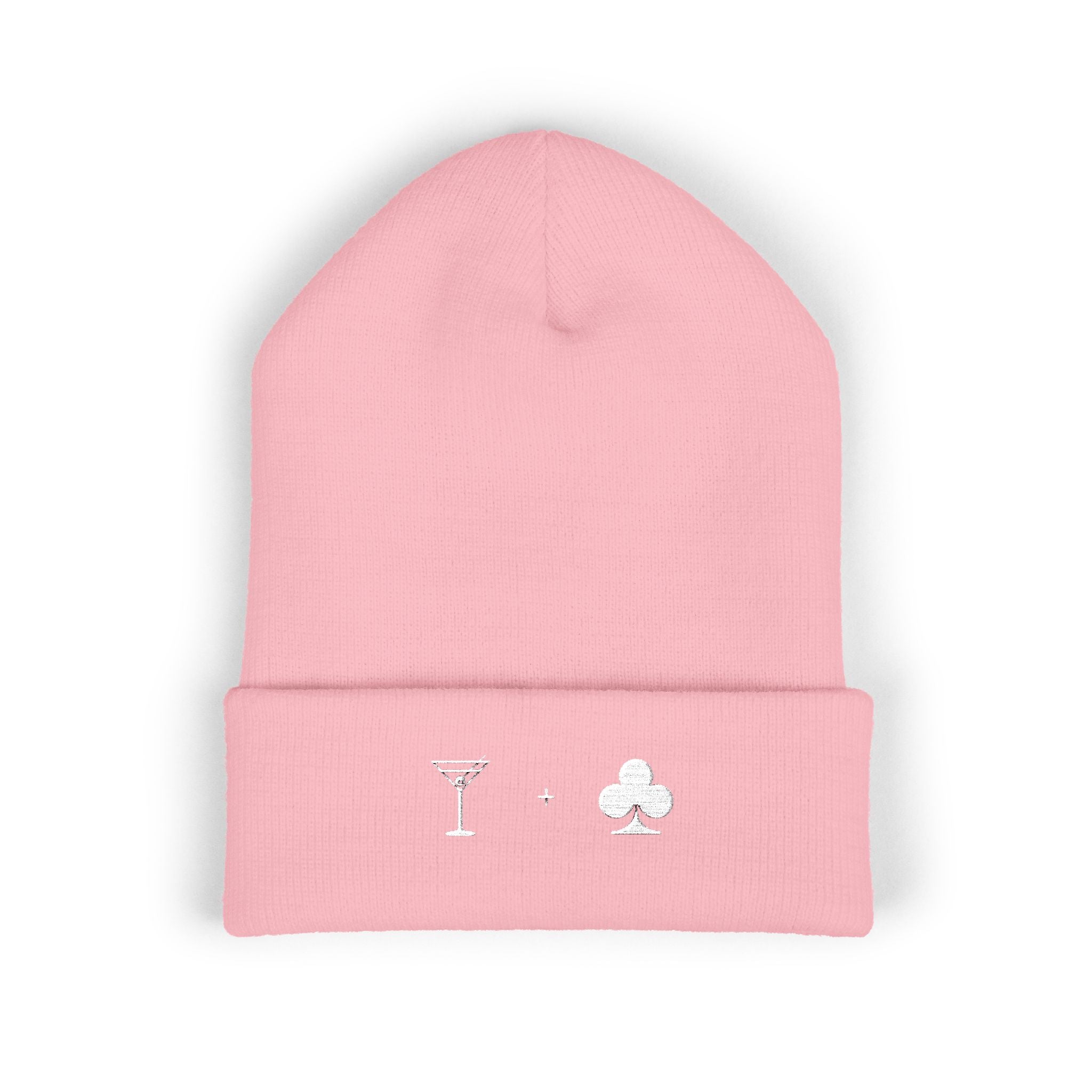 'Cocktail Club' — Embroidered Beanie for Cocktail Drinkers & Hospitality Professionals (White)