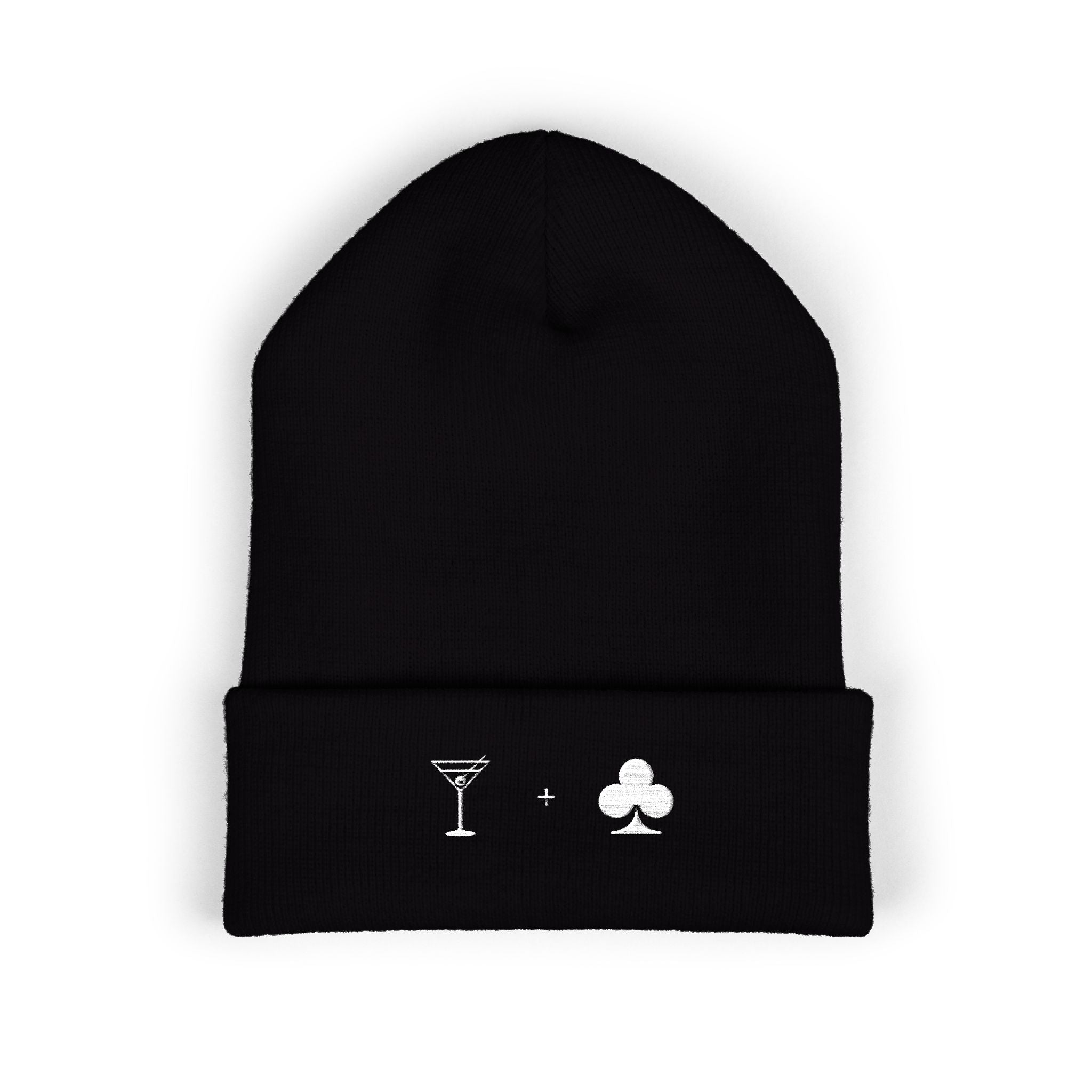 'Cocktail Club' — Embroidered Beanie for Cocktail Drinkers & Hospitality Professionals (White)