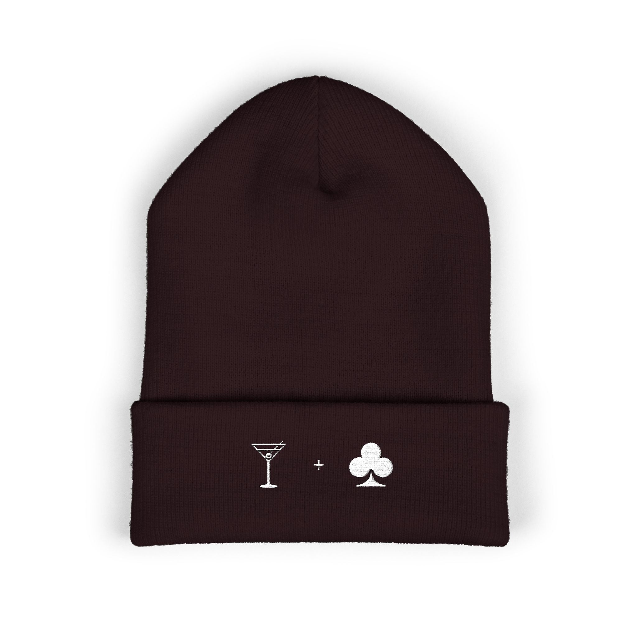 'Cocktail Club' — Embroidered Beanie for Cocktail Drinkers & Hospitality Professionals (White)