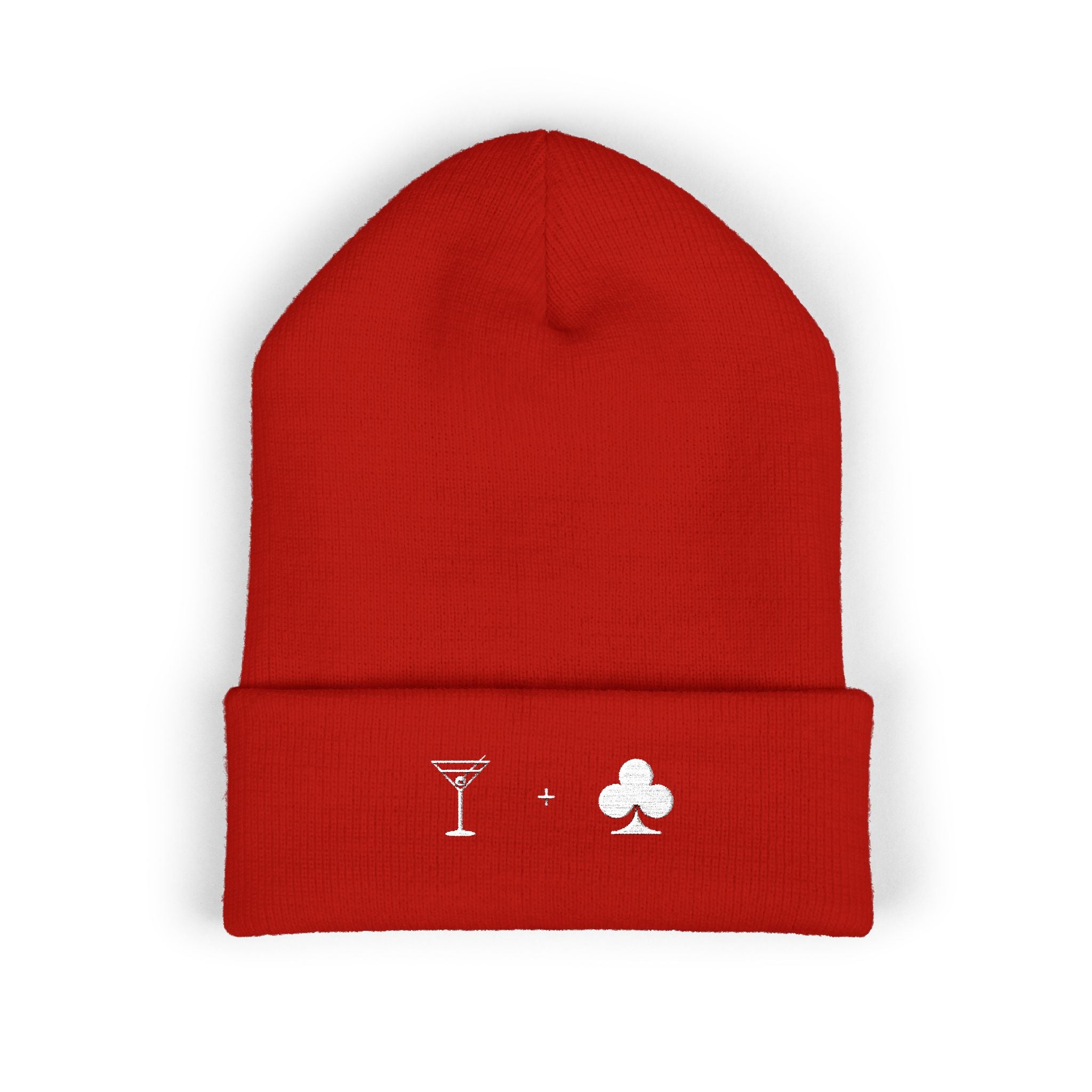'Cocktail Club' — Embroidered Beanie for Cocktail Drinkers & Hospitality Professionals (White)