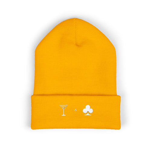 'Cocktail Club' — Embroidered Beanie for Cocktail Drinkers & Hospitality Professionals (White)