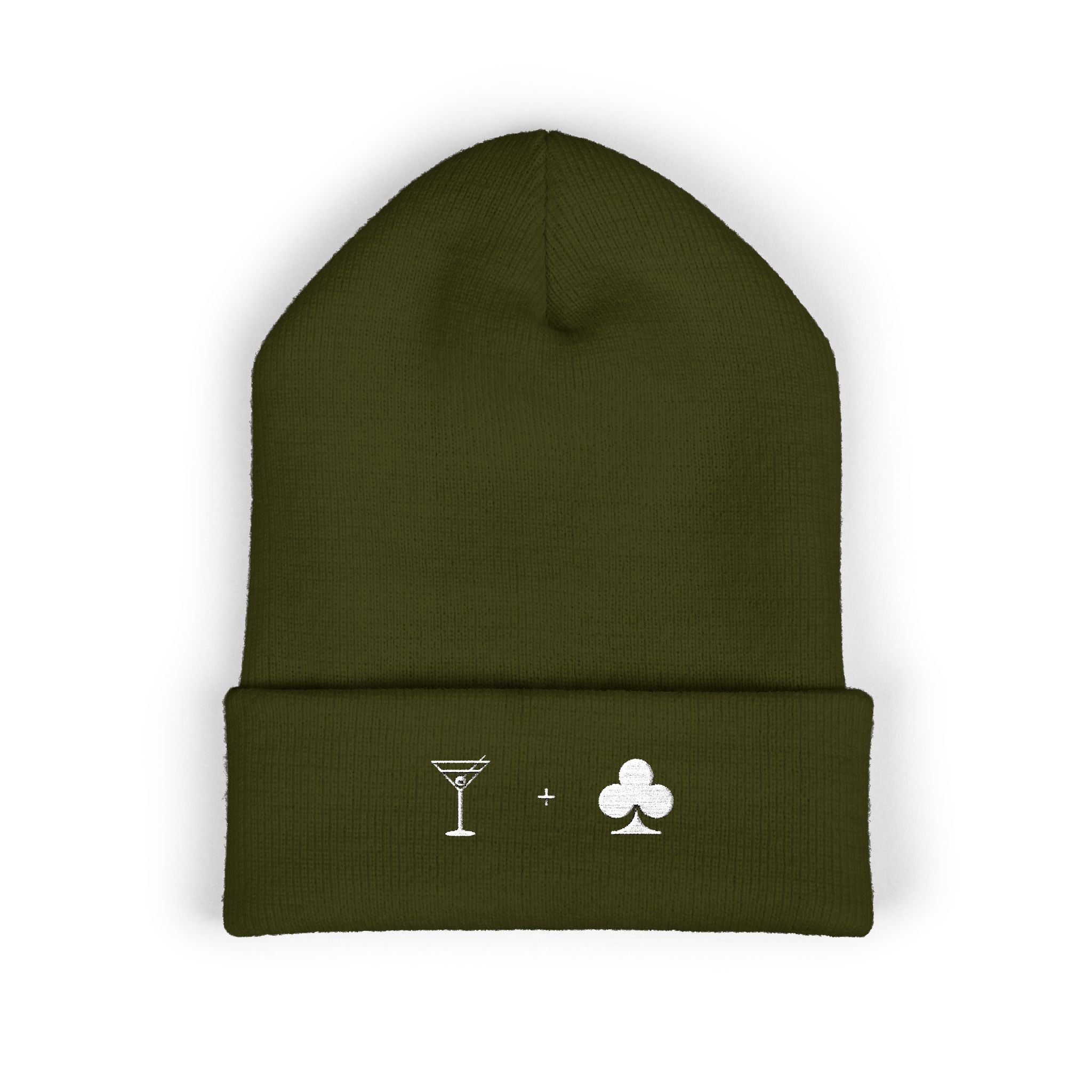 'Cocktail Club' — Embroidered Beanie for Cocktail Drinkers & Hospitality Professionals (White)