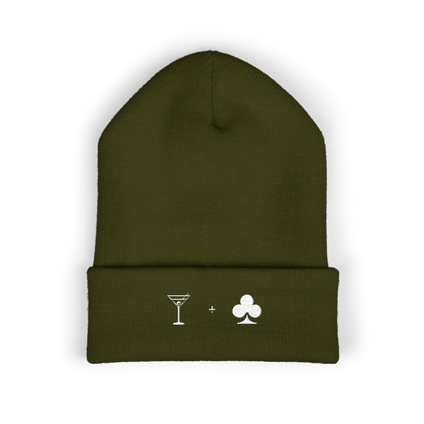 'Cocktail Club' — Embroidered Beanie for Cocktail Drinkers & Hospitality Professionals (White)